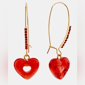 Betsey Johnson Heart Dangle Earrings